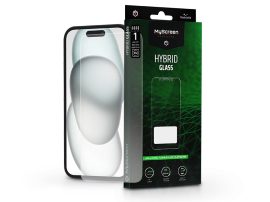 Apple iPhone 15/15 Pro rugalmas üveg képernyővédő fólia - MyScreen Protector    Hybrid Glass Green - átlátszó