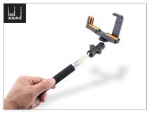   LED Sound Selfie Holder bluetoothos szelfi bot exponáló gombbal - fekete
