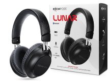   Boompods Wireless Bluetooth sztereó fejhallgató beépített mikrofonnal - Boompods Lunar Wireless Headphones - fekete