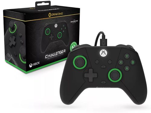 Drakong Challenger Xbox Series>One/Windows 11|10 fekete Xbox liszenszelt vezetékes kontroller