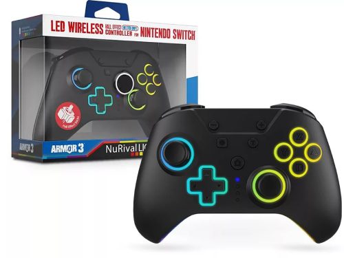 Armor3 NuRival Nintendo Switch Fekete vezeték nélküli Hall Effect Stick kontroller