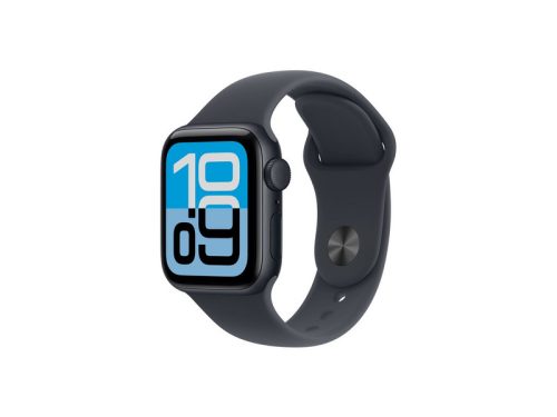 Apple Watch SE 3 GPS, 40 mm-es éjfekete alumíniumtok, éjfekete sportszíj, S/M