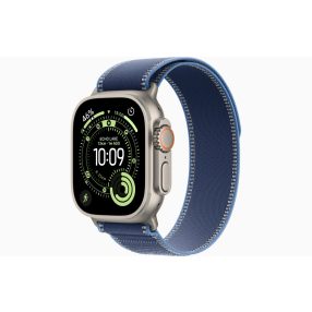   Apple Watch Ultra 3 GPS + Cellular, 49 mm-es natúr titántok, kék-élénkkék Terep pánt – M/L