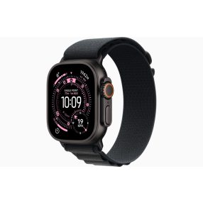   Apple Watch Ultra 3 GPS + Cellular, 49 mm-es fekete titántok, fekete Alpesi pánt – M