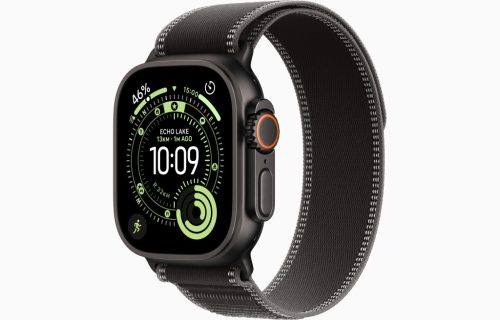 Apple Watch Ultra 3 GPS + Cellular, 49 mm-es fekete titántok, fekete-hamuszürke Terep pánt – M/L