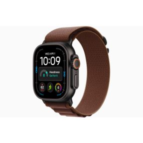   Apple Watch Ultra 4 GPS + Cellular, 49 mm-es fekete titántok, burgundi Alpesi pánt – L