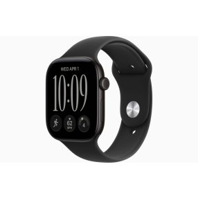   Apple Watch Series 12 GPS, 46 mm-es fekete alumíniumtok, fekete sportszíj – M/L