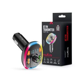   Maxlife MXFT-04 Bluetooth FM-transmitter/autós töltő 15W - 2xUSB - fekete, RGB