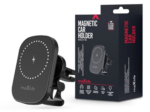 Maxlife MXCH-16 15W vezeték nélküli tartó/gyorstöltő szellőzőrácsba - fekete