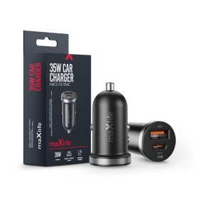   Maxlife MXCC-05 35W PD+QC autós gyorstöltő adapter USB+Type-C - fekete