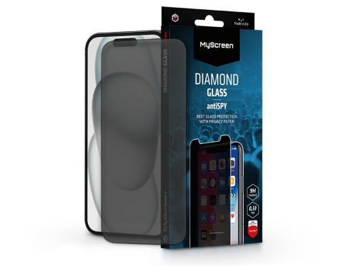 MyScreen antiSPY - Apple iPhone 15 üvegfólia beteketintés elleni védelemmel