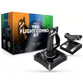   Maxx Tech Pro Flight PC/PS4/Xbox One&Series fekete botkormány és gázkar csomag