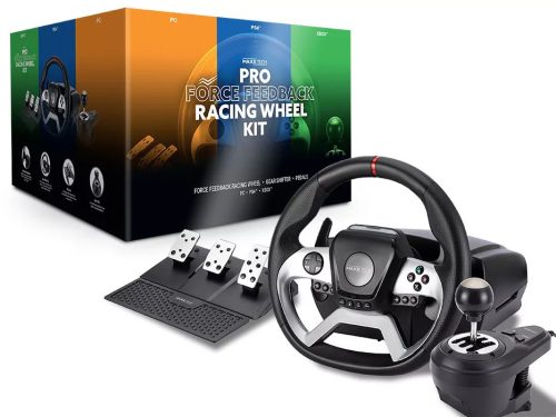 Maxx Tech Pro FF PC/PS4/Xbox One&Series Force Feedback fekete kormány, váltó és pedál készlet