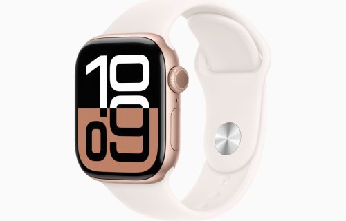 Apple Watch Series 10 GPS, 42 mm-es rozéarany alumíniumtok, lágy rózsaszín sportszíj – S/M