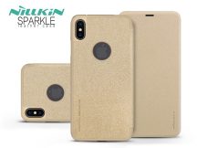   Apple iPhone XS Max oldalra nyíló flipes tok - Nillkin Sparkle Logo - gold