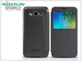 Samsung SM-E500F Galaxy E5 oldalra nyíló flipes tok - Nillkin Sparkle - fekete