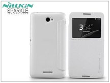   Sony Xperia E4 (E2104/E2105) oldalra nyíló flipes tok - Nillkin Sparkle - fehér