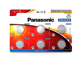 Panasonic CR2025 lithium gombelem - 3V - 6 db/csomag
