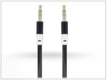   3,5 - 3,5 mm jack audio kábel 1 m-es lapos vezetékkel - fekete