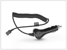  Micro USB szivargyújtós gyorstöltő spirál kábellel - 5V/2A - fekete