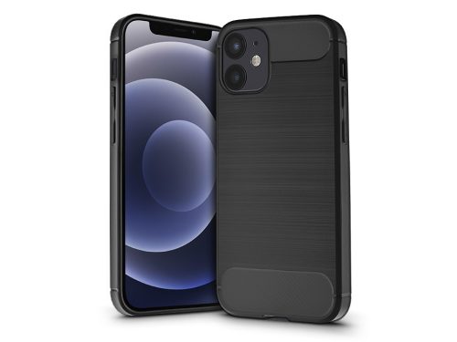Haffner Carbon szilikon tok - Apple iPhone 12 Mini - fekete