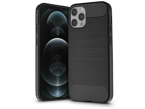 Haffner Carbon szilikon tok - Apple iPhone 12 Pro Max - fekete