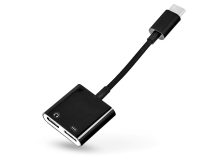   USB Type-C - 2x USB Type-C adapter egyidőben történő töltéshez és zenehallgatáshoz - fekete - ECO csomagolás
