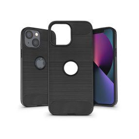 Haffner Carbon Logo szilikon tok - Apple iPhone 13 - fekete