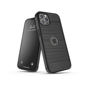 Haffner Carbon Logo szilikon tok - Apple iPhone 14 - fekete