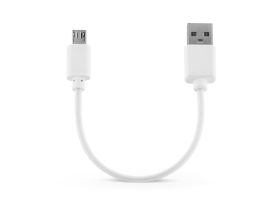 USB - micro USB töltőkábel 15 cm-es vezetékkel - fehér (ECO csomagolás)