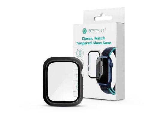 Bestsuit Classic védőtok beépített edzett üveggel - Apple Watch 7/8 (41mm) - fekete