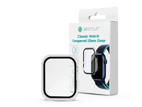 Bestsuit Classic védőtok beépített edzett üveggel - Apple Watch 7/8 (45mm) - átlátszó