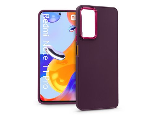 Haffner Frame szilikon tok - Xiaomi Redmi Note 11 Pro/Redmi Note 11 Pro 5G - bíbor