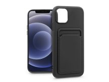   Apple iPhone 12/12 Pro szilikon hátlap kártyatartóval - Card Case - fekete