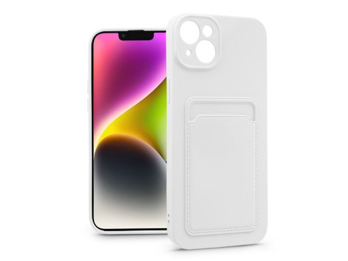 Haffner Card Case kártyatartós szilikon tok - Apple iPhone 14 - fehér