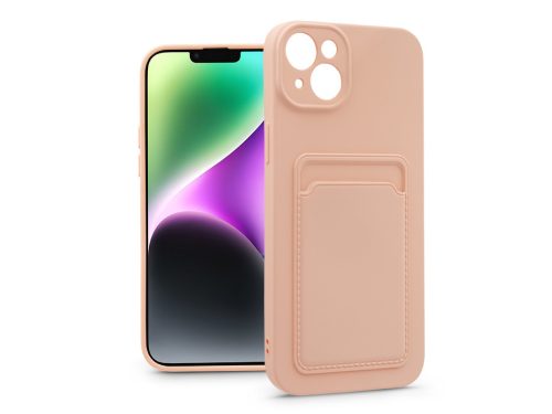 Haffner Card Case kártyatartós szilikon tok - Apple iPhone 14 Plus - pink