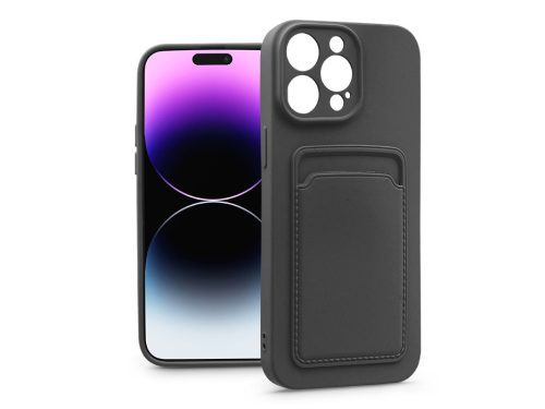 Haffner Card Case kártyatartós szilikon tok - Apple iPhone 14 Pro Max - fekete
