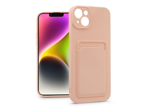 Haffner Card Case kártyatartós szilikon tok - Apple iPhone 14 - pink