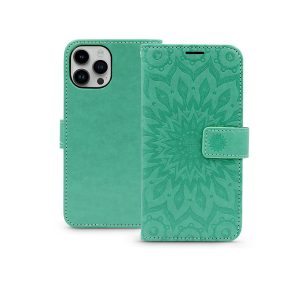   Haffner Mezzo Book Flip oldalra nyíló tok - Apple iPhone 15 - zöld