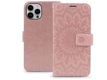   Mezzo Book Flip bőrtok - Apple iPhone 15 Pro - mandala rose gold