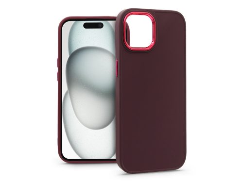 Haffner Frame szilikon tok - Apple iPhone 15 - bíbor