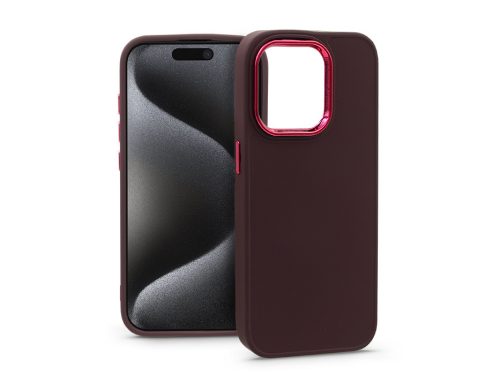 Haffner Frame szilikon tok - Apple iPhone 15 Pro - bíbor