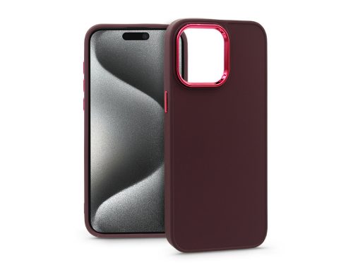 Haffner Frame szilikon tok - Apple iPhone 15 Pro Max - bíbor