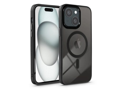 Haffner Edge Mag Cover szilikon tok - Apple iPhone 15 - fekete/átlátszó