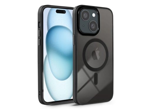 Haffner Edge Mag Cover szilikon tok - Apple iPhone 15 Plus - fekete/átlátszó