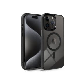   Haffner Edge Mag Cover szilikon tok - Apple iPhone 15 Pro - fekete/átlátszó