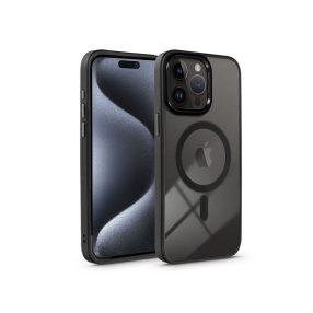   Haffner Edge Mag Cover szilikon tok - Apple iPhone 15 Pro Max - fekete/átlátszó