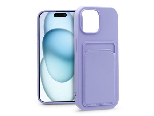 Haffner Card Case kártyatartós szilikon tok - Apple iPhone 15 - lila