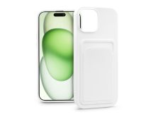   Apple iPhone 15 Plus szilikon hátlap kártyatartóval - Card Case - fehér