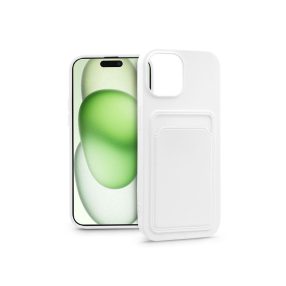   Haffner Card Case kártyatartós szilikon tok - Apple iPhone 15 Plus - fehér